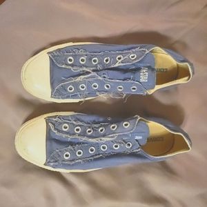 Vintage Converse Blue Slip-on Grunge Sneakers Womens Size 10